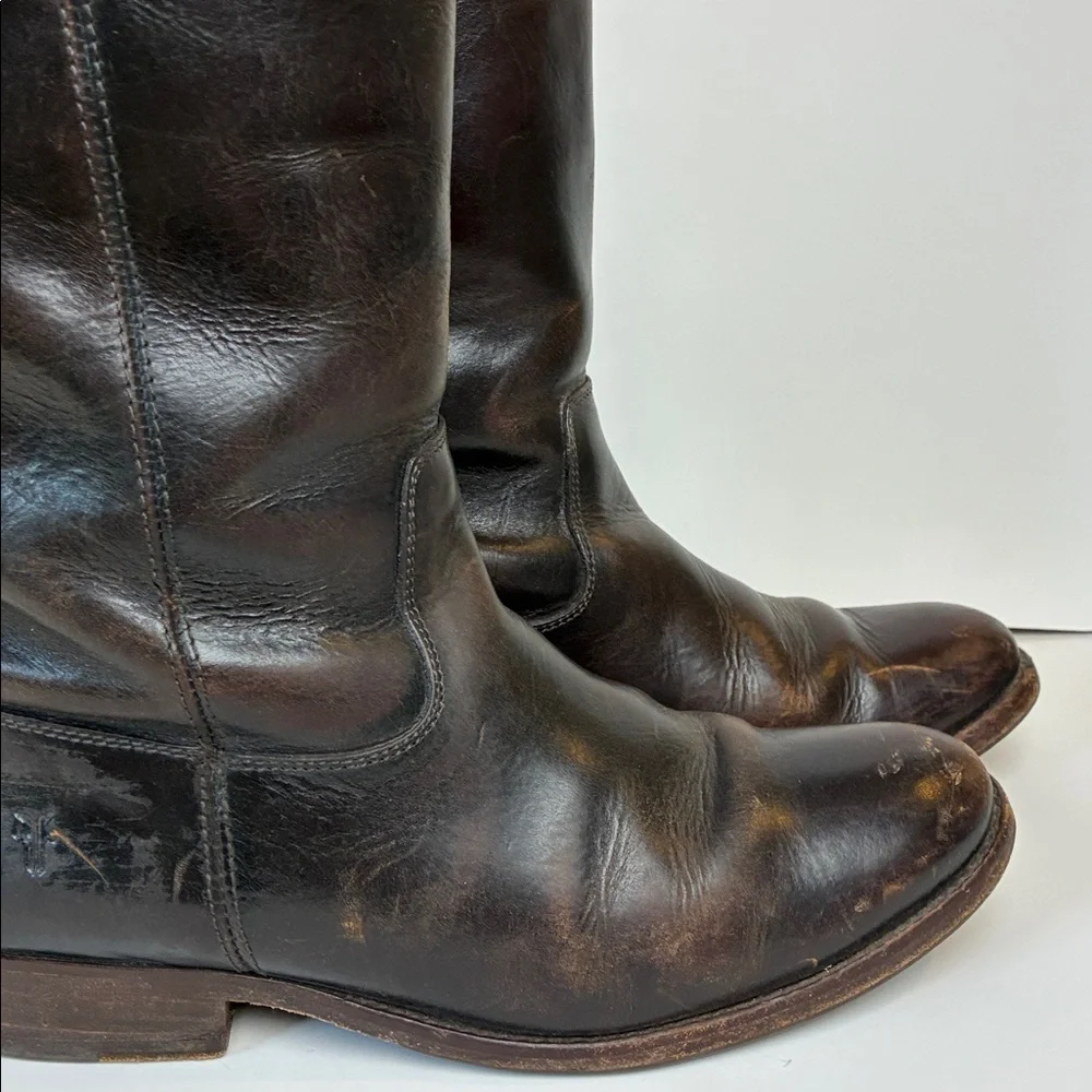 Frye Melissa Button Brown Leather Knee High Boot Sz 9 Equestrian Riding